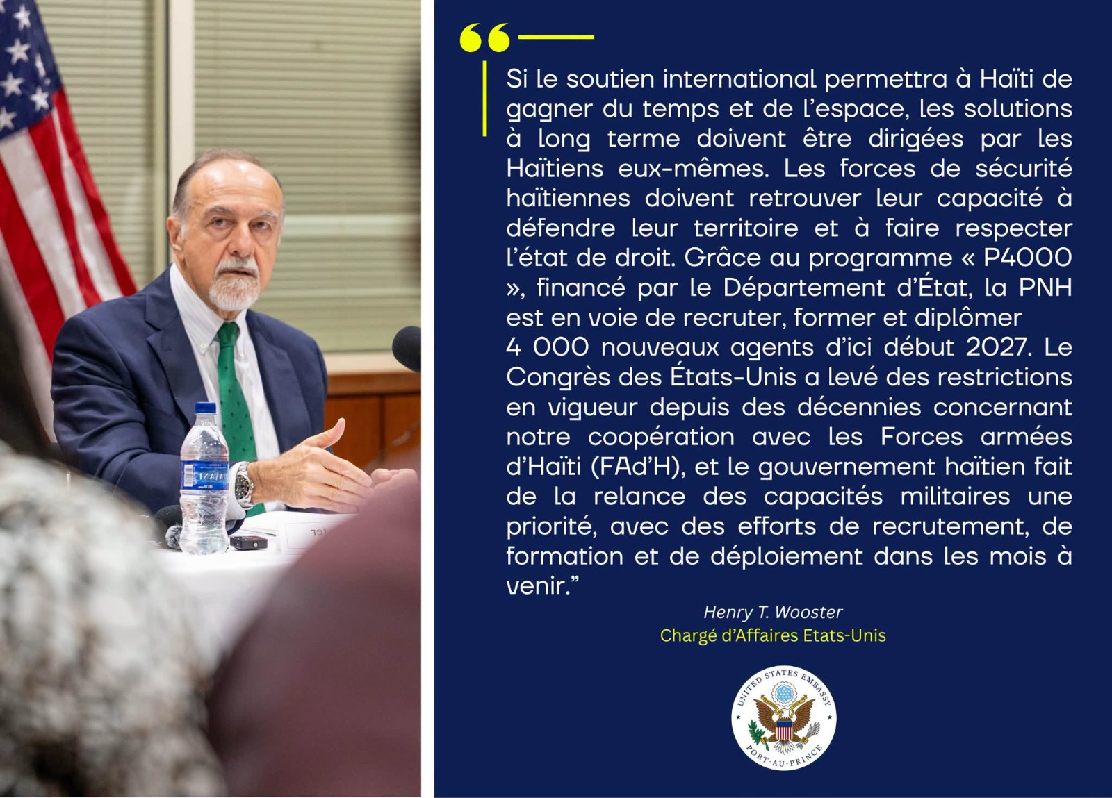 Aucune force étrangère ne pourra, à elle seule, éradiquer la crise sécuritaire en Haïti, selon Henry Wooster